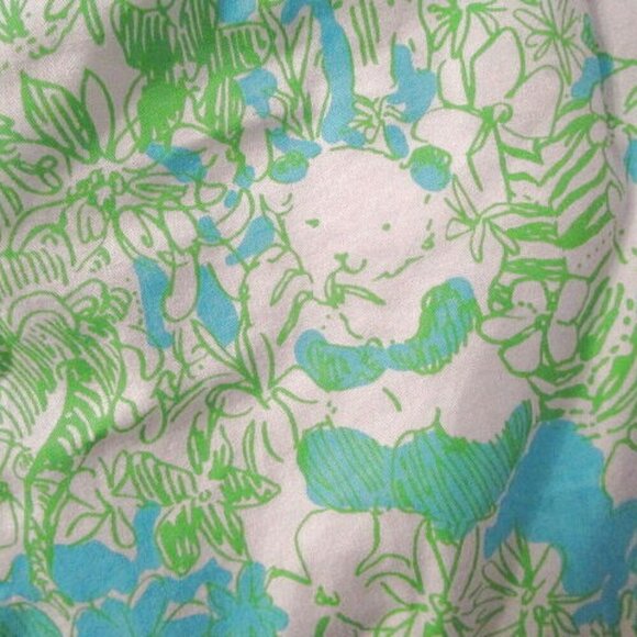 Lilly Pulitzer CALLAHAN It's A Zoo Size 6 SHORTS Light PANDA BEAR Limeade CHINO - Picture 1 of 8